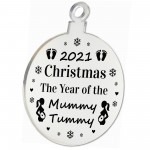 Mummy Gift Christmas Decoration Engraved Bauble Baby Bump Gift