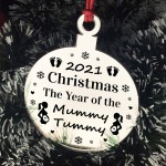 Mummy Gift Christmas Decoration Engraved Bauble Baby Bump Gift