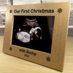 Our First Christmas With Bump Gift Personalised Photo Frame New
