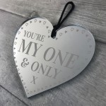 My One And Only Engraved Heart Gift For Boyfriend Girlfriend
