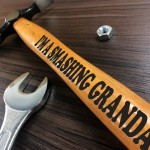 Funny JOKE Christmas Birthday Gift For Grandad Engraved Hammer