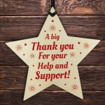 Thank You For Your Help And Support Gift Star Volunteer Teacher