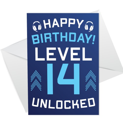 14th Birthday Gamer Card For Son Brother Gaming Theme Card