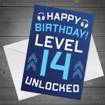 14th Birthday Gamer Card For Son Brother Gaming Theme Card