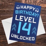 14th Birthday Gamer Card For Son Brother Gaming Theme Card