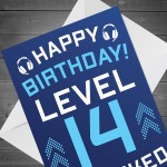 14th Birthday Gamer Card For Son Brother Gaming Theme Card