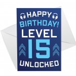15th Birthday Gamer Card For Son Brother Gaming Theme Card