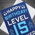 15th Birthday Gamer Card For Son Brother Gaming Theme Card