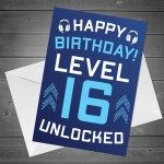 16th Birthday Gamer Card For Son Brother Gaming Theme Birthday