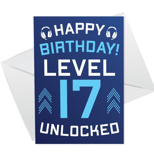 17th Birthday Gamer Card For Son Brother Gaming Theme Birthday