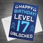 17th Birthday Gamer Card For Son Brother Gaming Theme Birthday