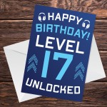 17th Birthday Gamer Card For Son Brother Gaming Theme Birthday