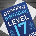 17th Birthday Gamer Card For Son Brother Gaming Theme Birthday