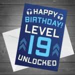 19th Birthday Gamer Card For Son Brother Gaming Theme Birthday