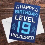 19th Birthday Gamer Card For Son Brother Gaming Theme Birthday