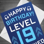 19th Birthday Gamer Card For Son Brother Gaming Theme Birthday