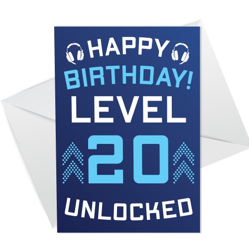 20th Birthday Gamer Card For Son Brother Gaming Theme Birthday