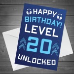 20th Birthday Gamer Card For Son Brother Gaming Theme Birthday