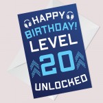 20th Birthday Gamer Card For Son Brother Gaming Theme Birthday