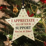 Thank YOU Gift Wooden Hanging Star Teacher Volunteer Friendship