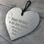 Best Auntie Birthday Gift Personalised Engraved Heart Gift