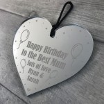 Best Mum Birthday Gift Personalised Engraved Heart Gift