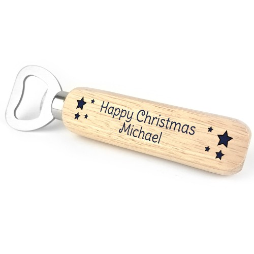 PERSONALISED Happy Christmas Bottle Opener Gift For Friend Men