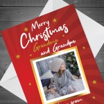 Christmas Card For Grandma Grandpa Personalised Photo Card