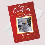 Christmas Card For Grandma Grandpa Personalised Photo Card