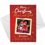 Christmas Card For Mum Dad Personalised Photo Card