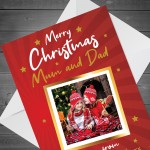 Christmas Card For Mum Dad Personalised Photo Card