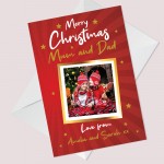 Christmas Card For Mum Dad Personalised Photo Card