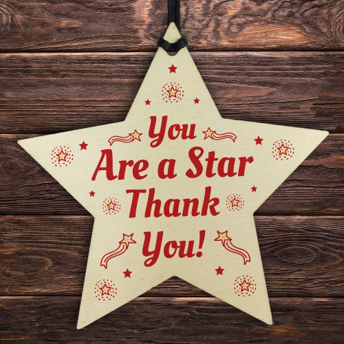 You Are A Star Gift Wooden Hanging Star Thank You Gift