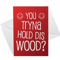 Funny Hold This Wood Valentines Day Card For Girlfriend Wife