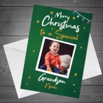 Christmas Card For Grandson Personalised Photo Card