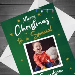 Christmas Card For Grandson Personalised Photo Card