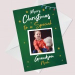 Christmas Card For Grandson Personalised Photo Card