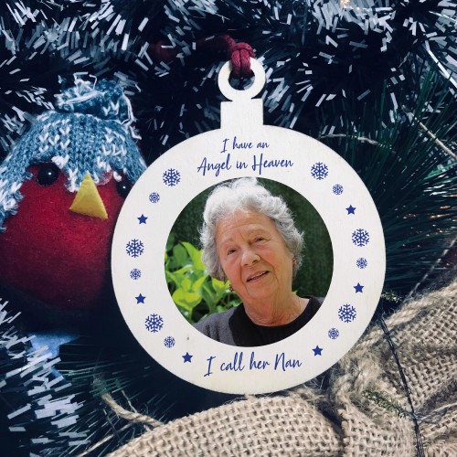 Personalised Angel In Heaven Christmas Memorial Bauble