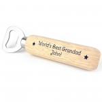 Worlds Best Grandad Wood Bottle Opener Grandparent Gift