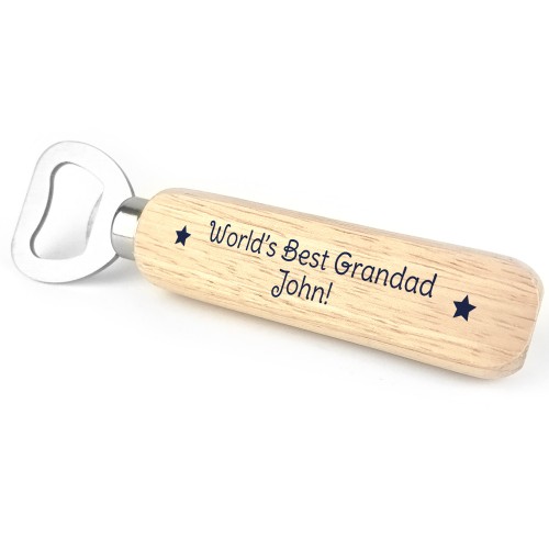 Worlds Best Grandad Wood Bottle Opener Grandparent Gift