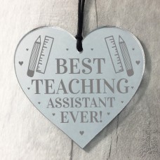 BEST TEACHING ASSISTANT EVER Gift Engraved Heart Thank You Gift
