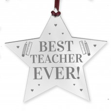 BEST TEACHER EVER Gift Acrylic Hanging Star Teacher Gifts