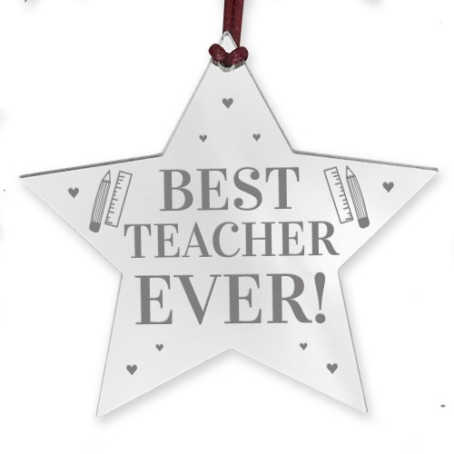 BEST TEACHER EVER Gift Acrylic Hanging Star Teacher Gifts