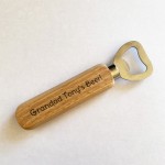 Grandads Beer Personalised Wood Bottle Opener Grandad Birthday