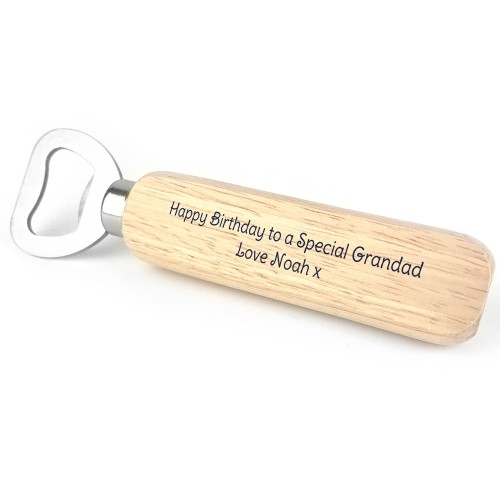 Birthday Gift For Grandad Personalised Wood Bottle Opener