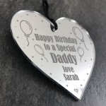 Birthday Gift For Daddy Personalised Engraved Heart Gift