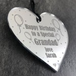 Birthday Gift For Grandad Personalised Engraved Heart Gift