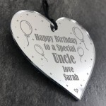 Birthday Gift For Uncle Personalised Engraved Heart Gift