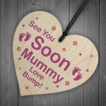 See You Soon Mummy Love Bump Wooden Heart Mummy Gift Bump Gifts 