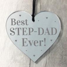 Best Step Dad Gifts Mirror Heart Gift For Dad Novelty Birthday